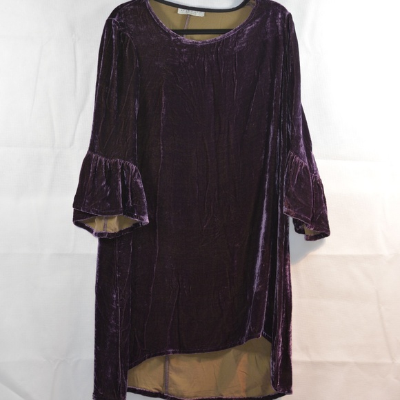 Purple Velvet Long Top/Tunic/Dress  SZ L /bryn Walker - Picture 2 of 7